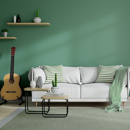 Green paint as neutral color