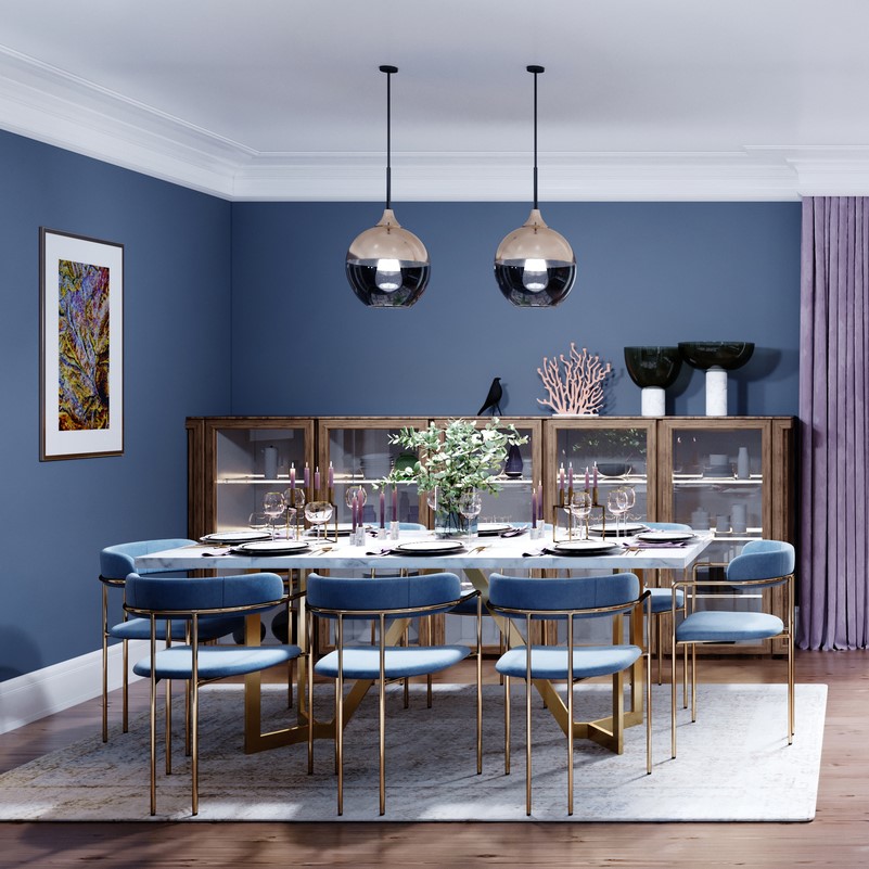 Deep Blue Painting ideas for a dining room