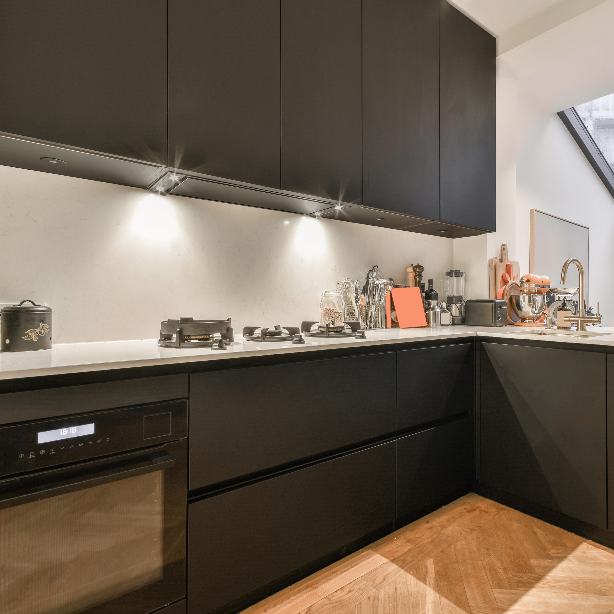  Adding Brightness to a Kitchen with Dark-Stained Cabinets