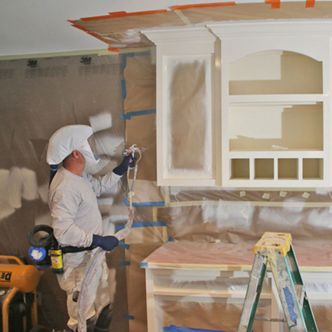 professional kitchen cabinet repainting in Madison, CT