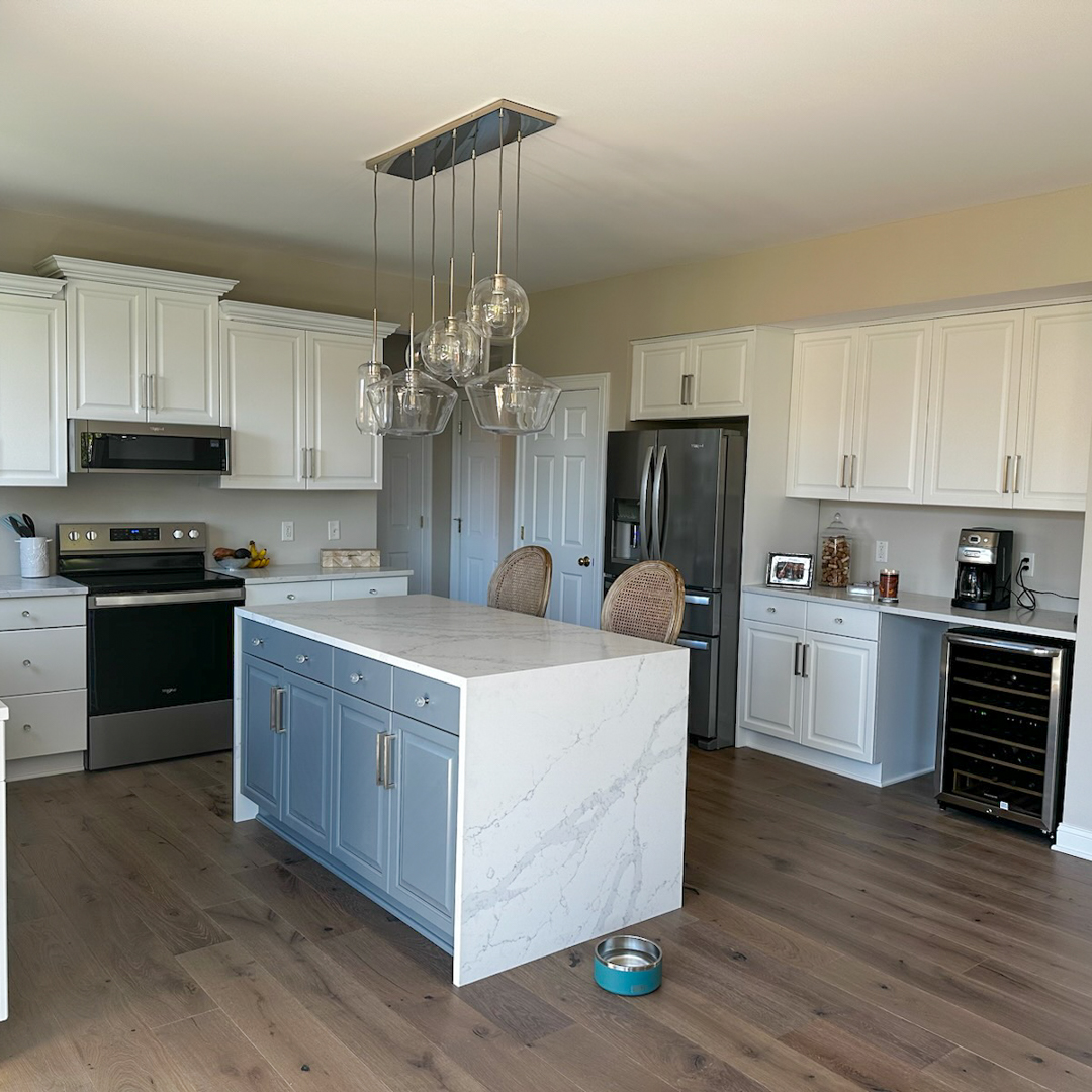 Professional refinishing and painting kitchen and bathroom cabinets in Essex, CT